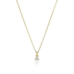 Diamond Jewellery 18ct Gold Diamond 3 Claw Necklace NDQ146