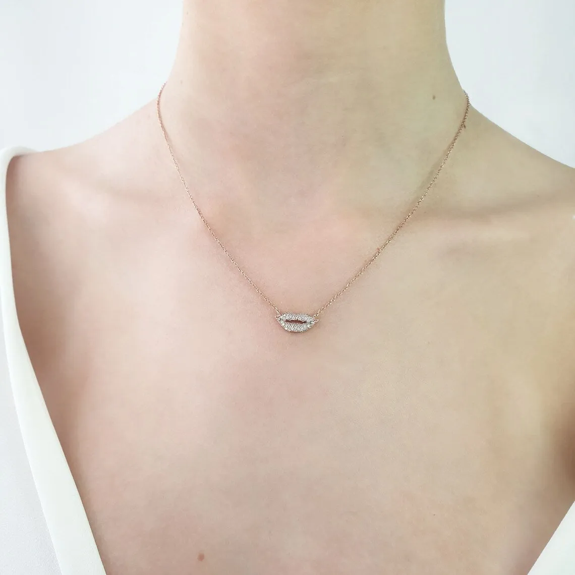 Diamond Lips Necklace