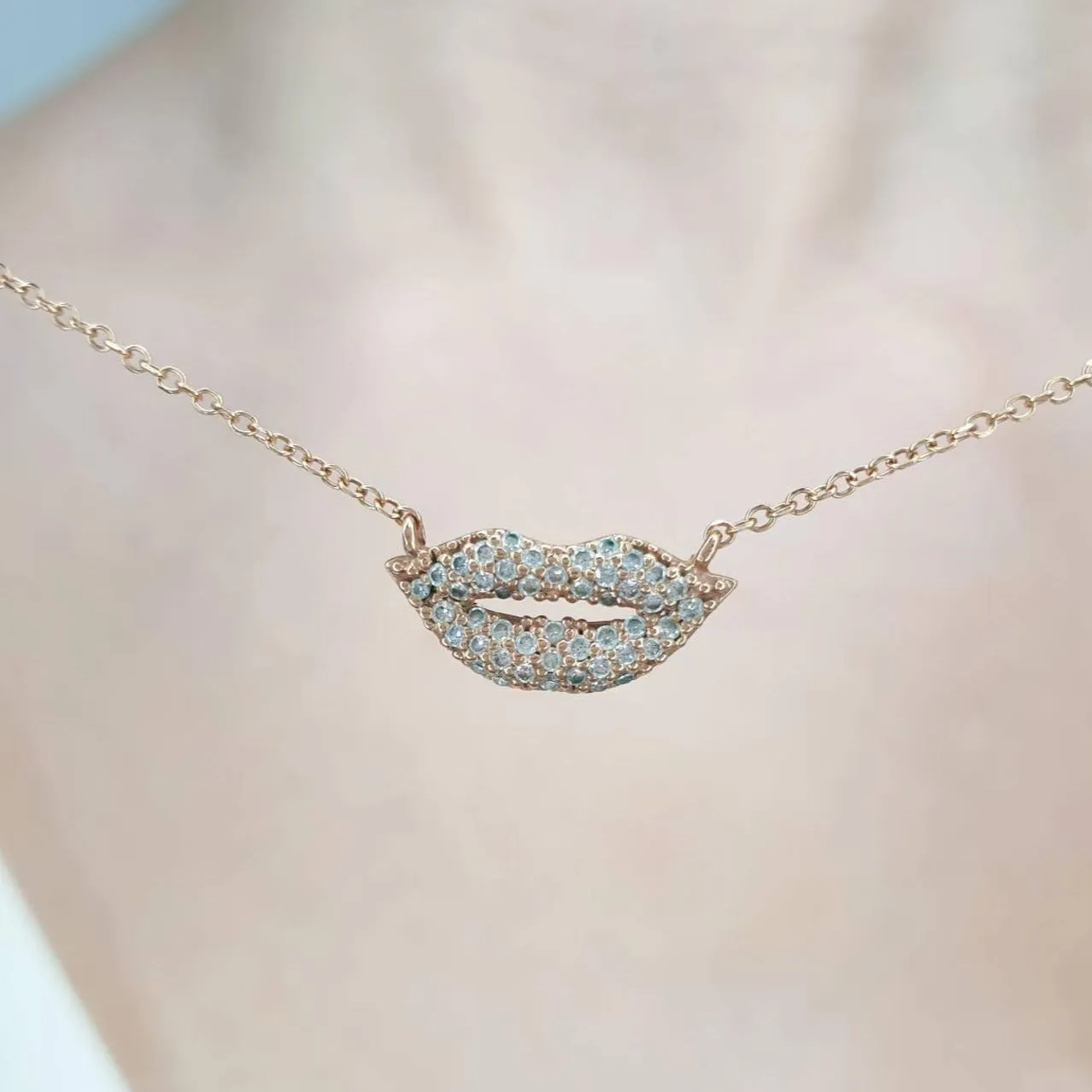 Diamond Lips Necklace