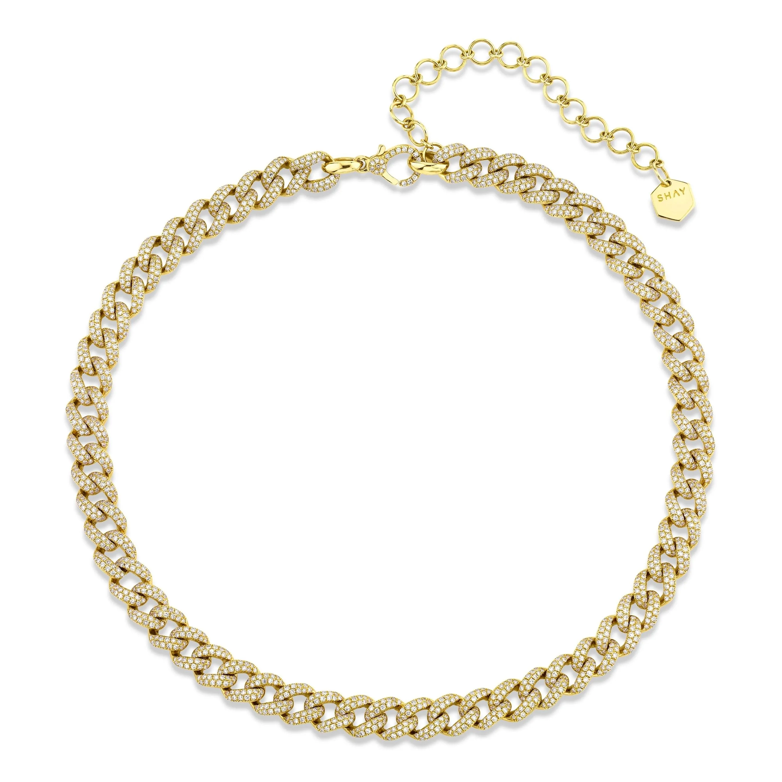 DIAMOND PAVE MEDIUM LINK NECKLACE