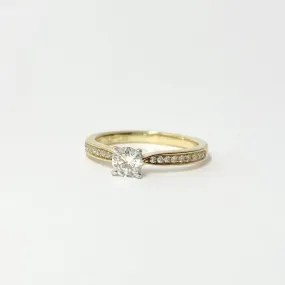 Diamond Solitaire Ring with Stone-Set Band