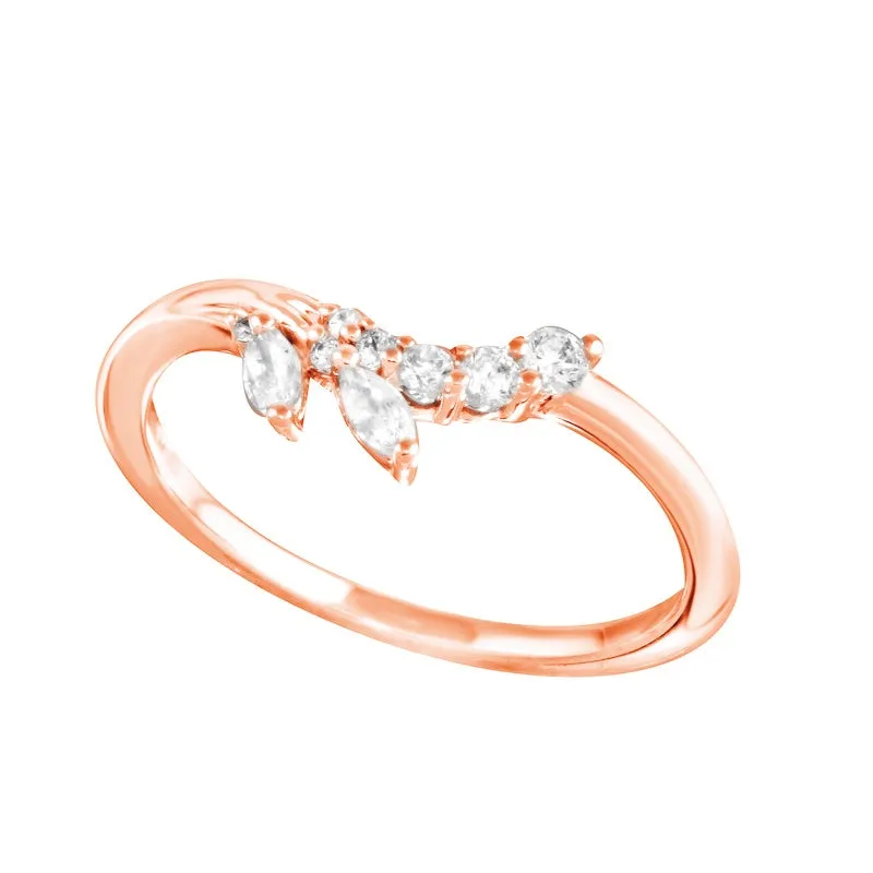 Diamond Vine Contour Tracer Wedding Band