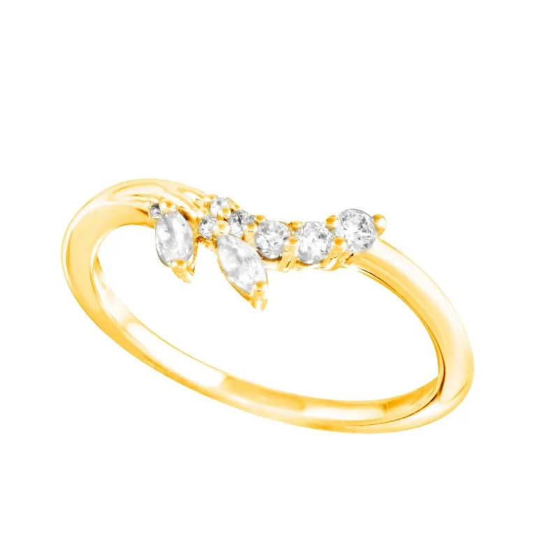 Diamond Vine Contour Tracer Wedding Band