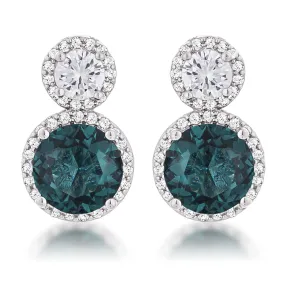 Doria Blue Green Halo Drop Earrings