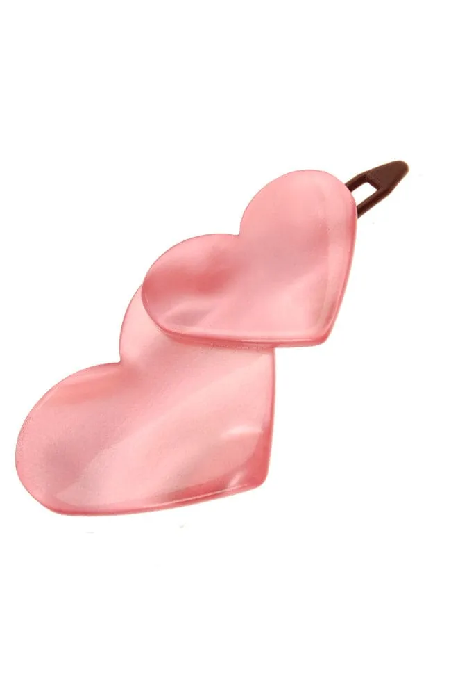 Double Heart Plastic Tige Boule Barrette - Nacro Brights