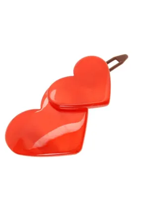 Double Heart Plastic Tige Boule Barrette - Nacro Brights