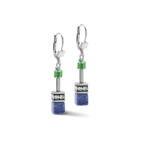 Earrings GeoCUBE® Crystals & Gemstones blue-green