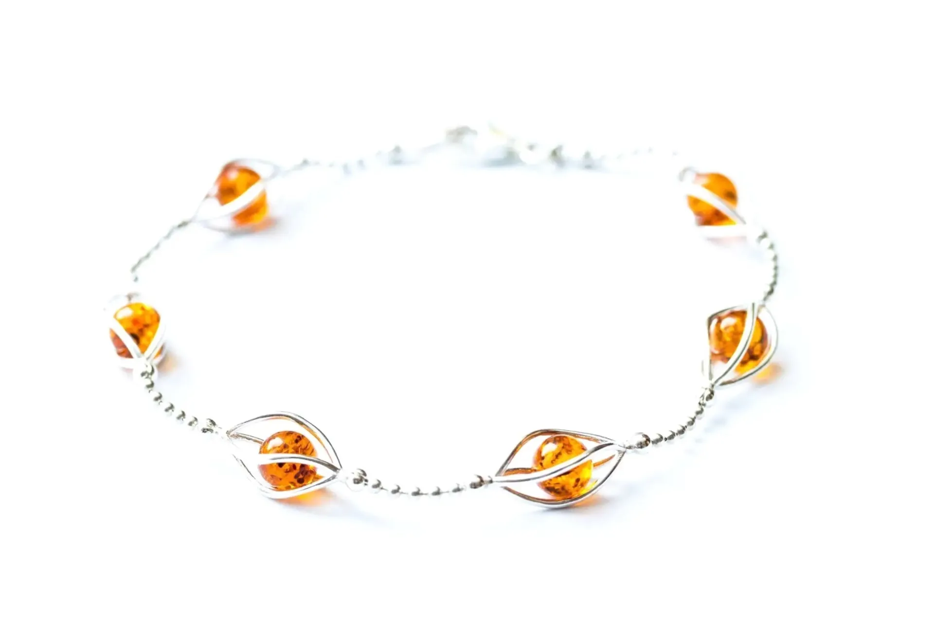 Elegant Caged Amber Spheres Bracelet - Perfect Dainty Everyday Accessory