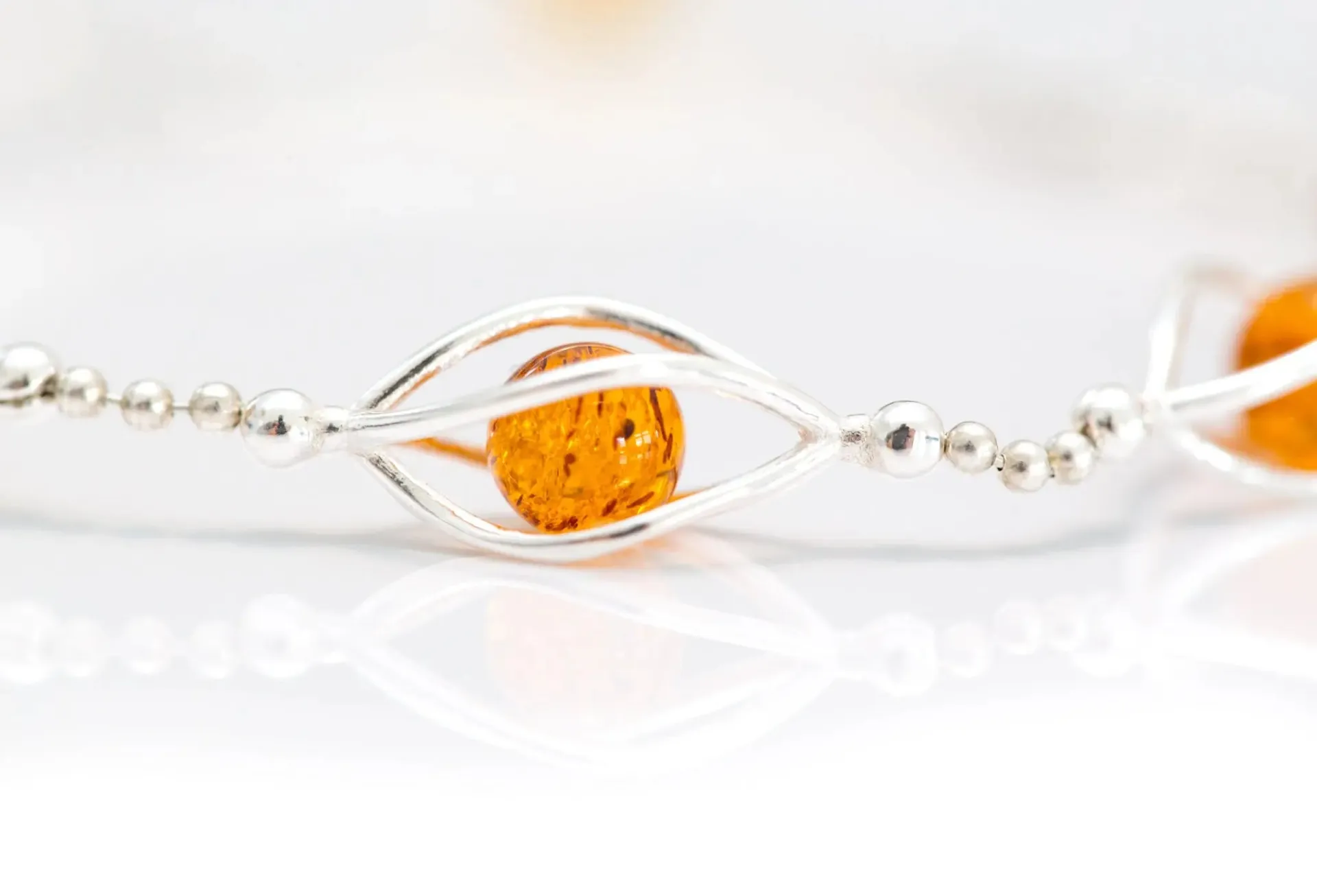 Elegant Caged Amber Spheres Bracelet - Perfect Dainty Everyday Accessory