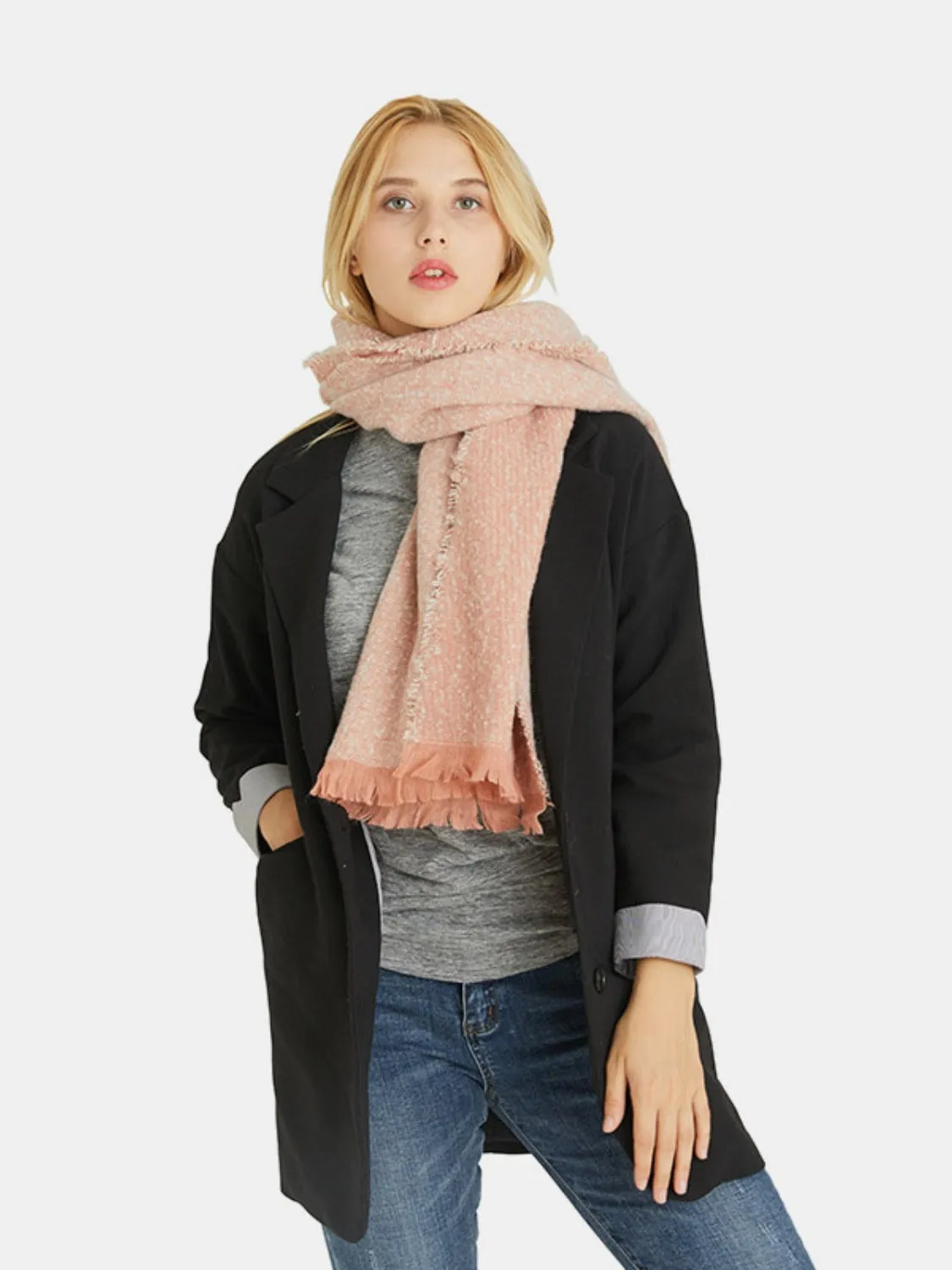 Elevate Your Style with Our Raw Hem Heathered Scarf