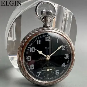 Elgin Pocket Watch Military 1924 Antique Manual 50mm