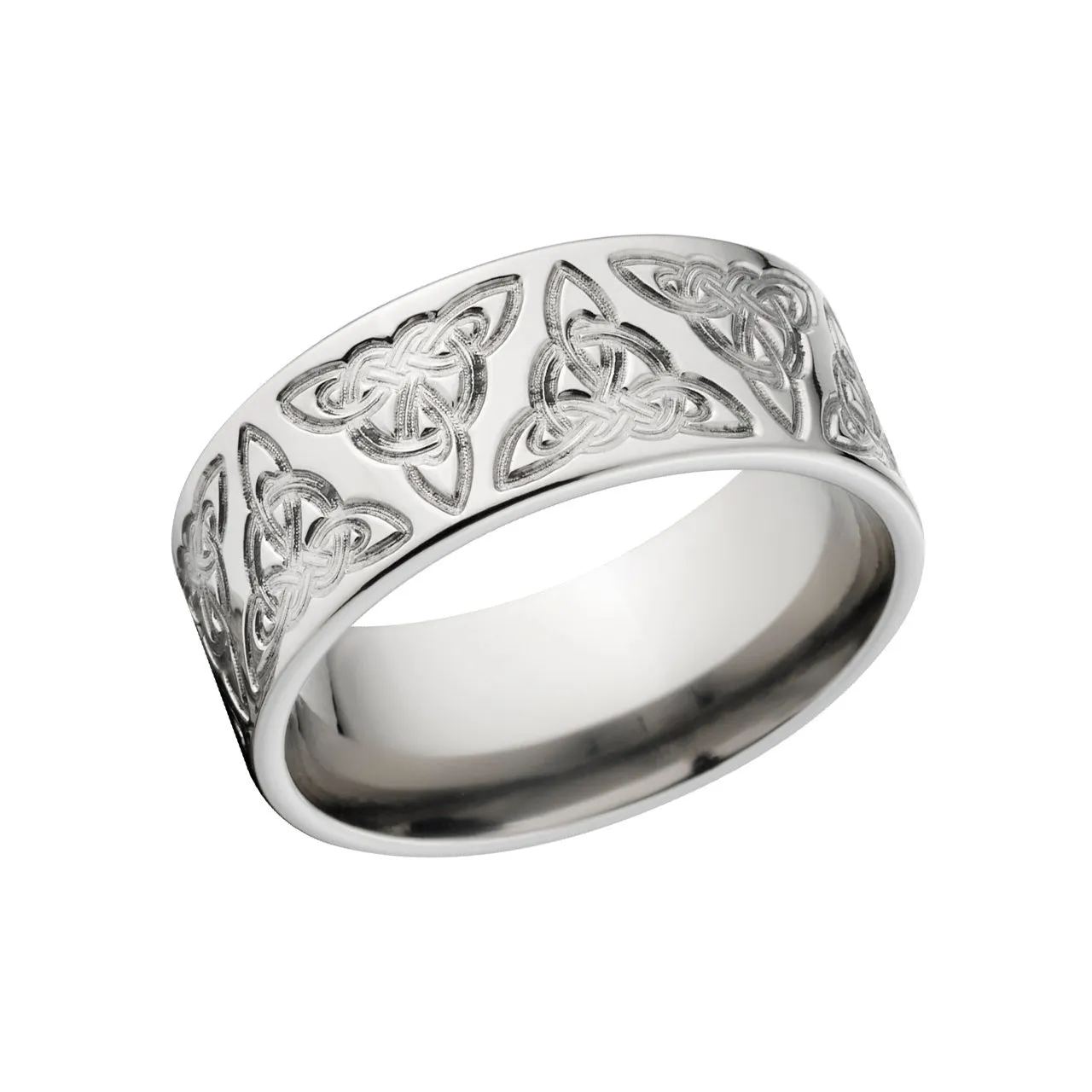 Etched Celtic Deisgn in Titanium Wedding Band