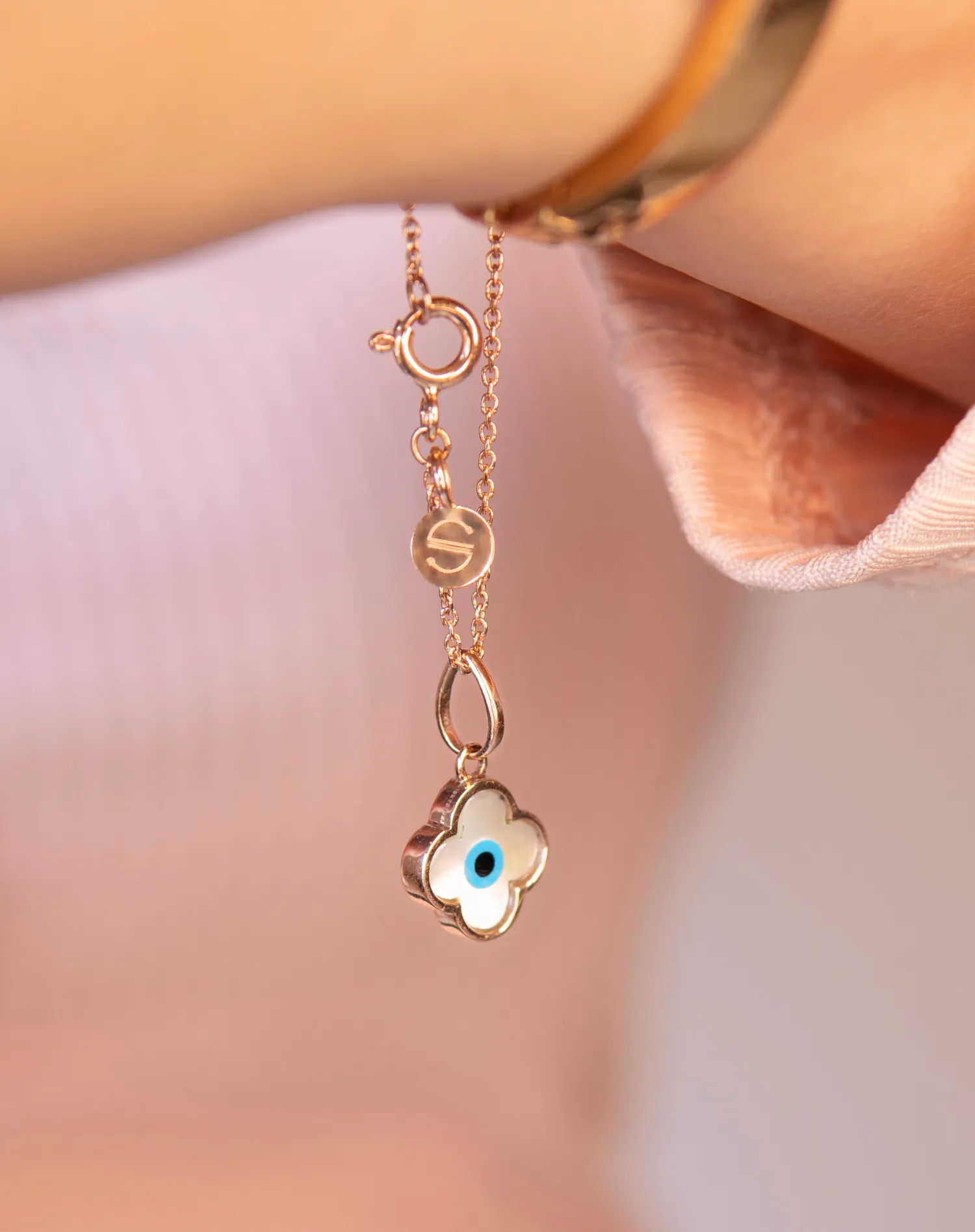 Evil Eye Charm Pendant - Clover