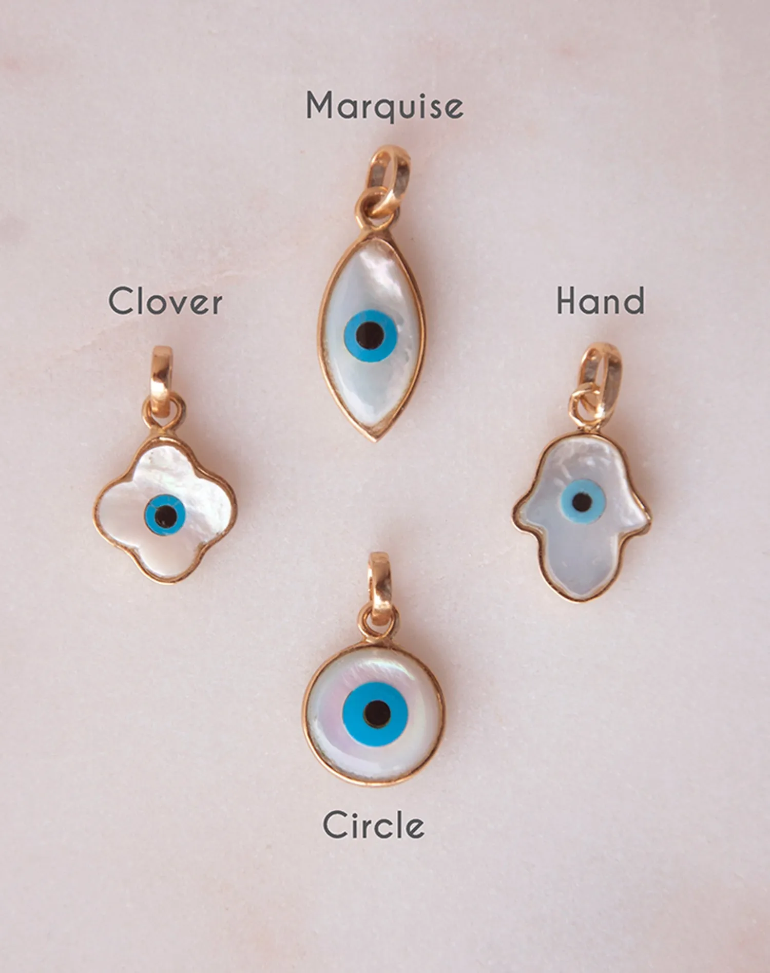 Evil Eye Charm Pendant - Clover