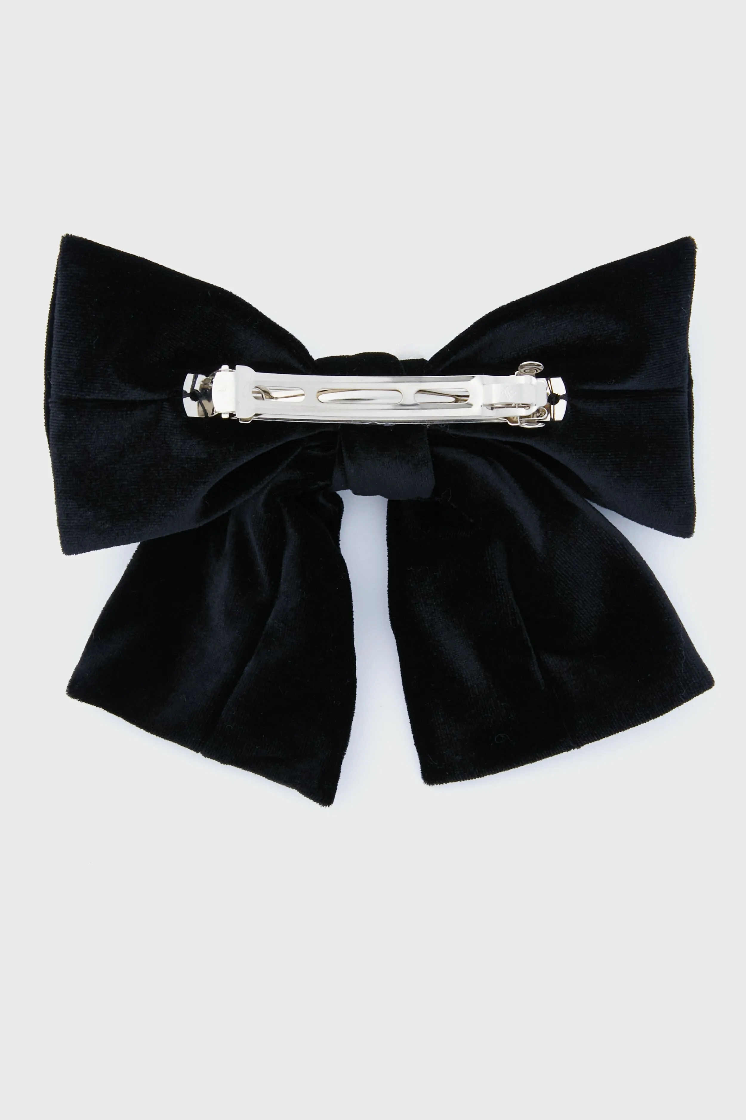 Exclusive Jet Jumbo Velvet Bow Barrette