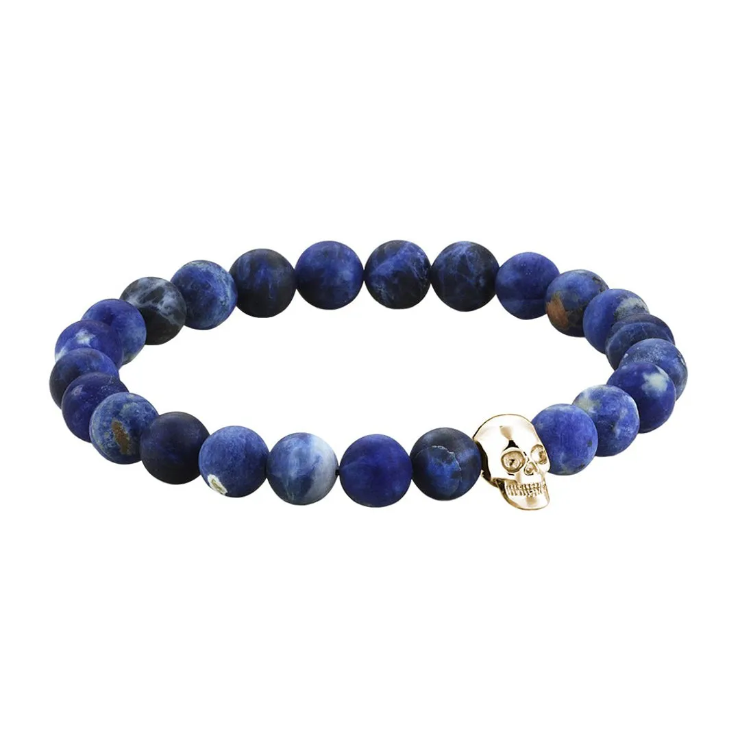 Exclusive Skull Beaded Bracelet - Solid Gold