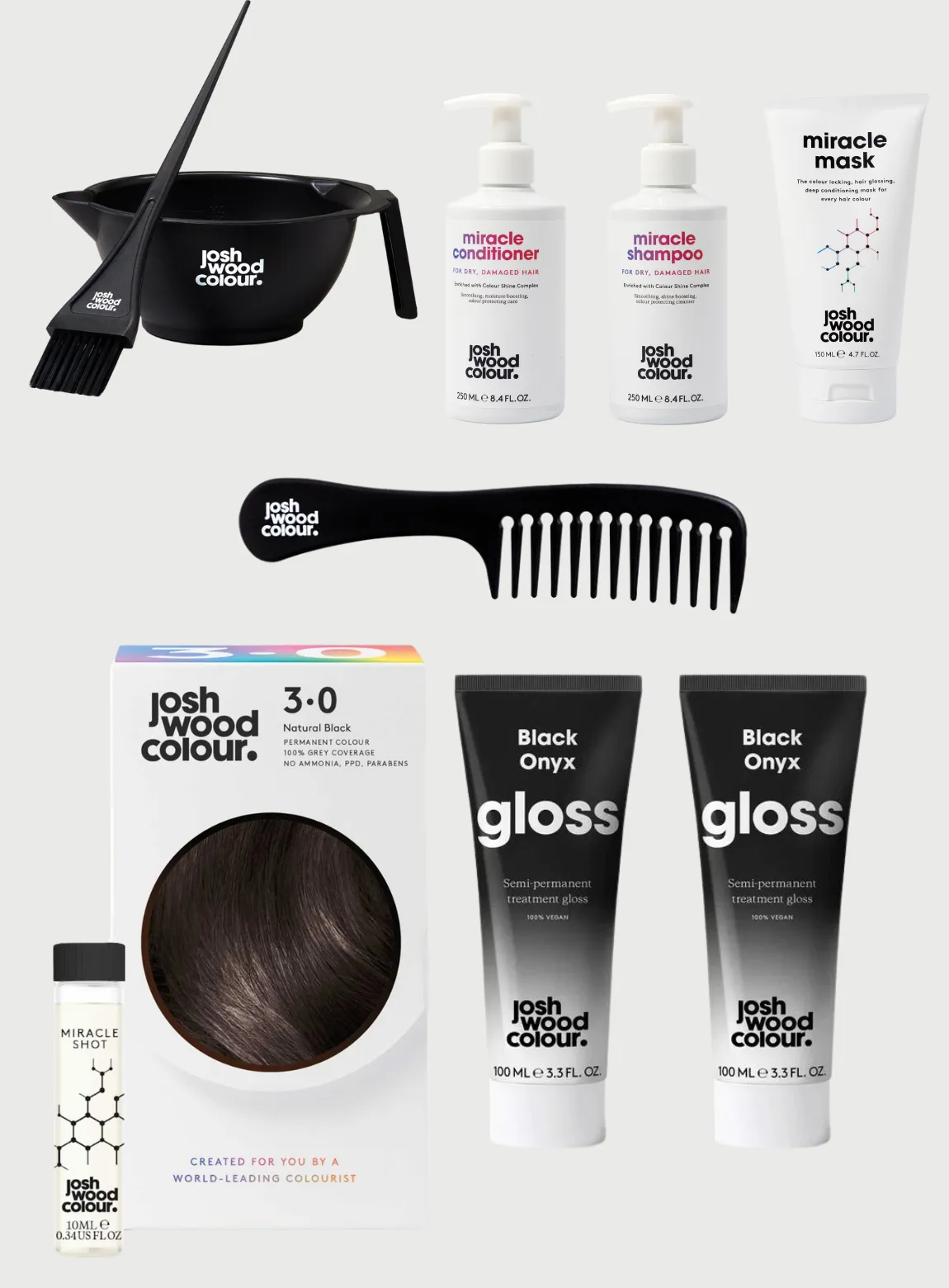 Expert Kit - 3.0 Perm kit, Miracle Shot, Black Onyx Gloss x 2, Bowl & Brush, Miracle Mask, Comb, Shampoo, Conditioner