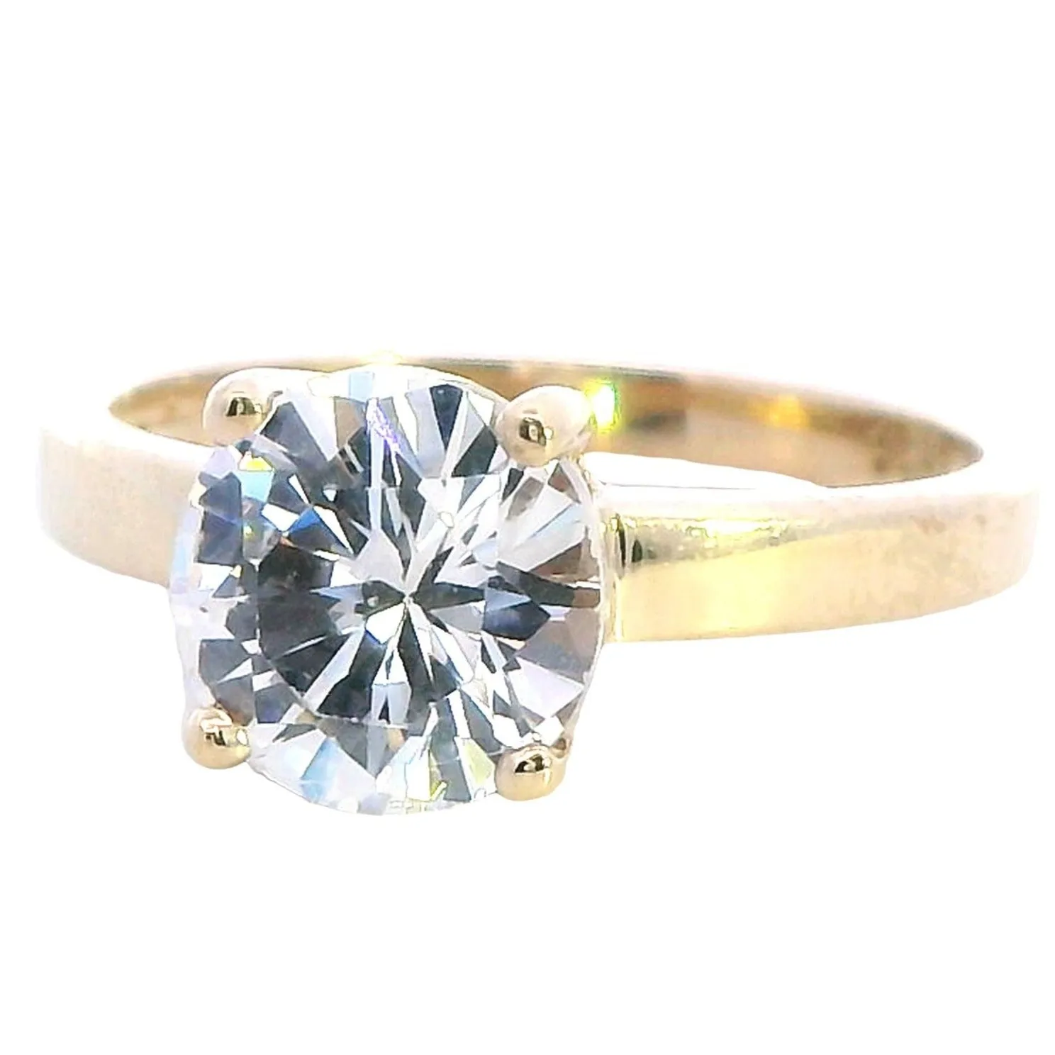 Exquisite 9ct Yellow Gold Cubic Zirconia Engagement Ring