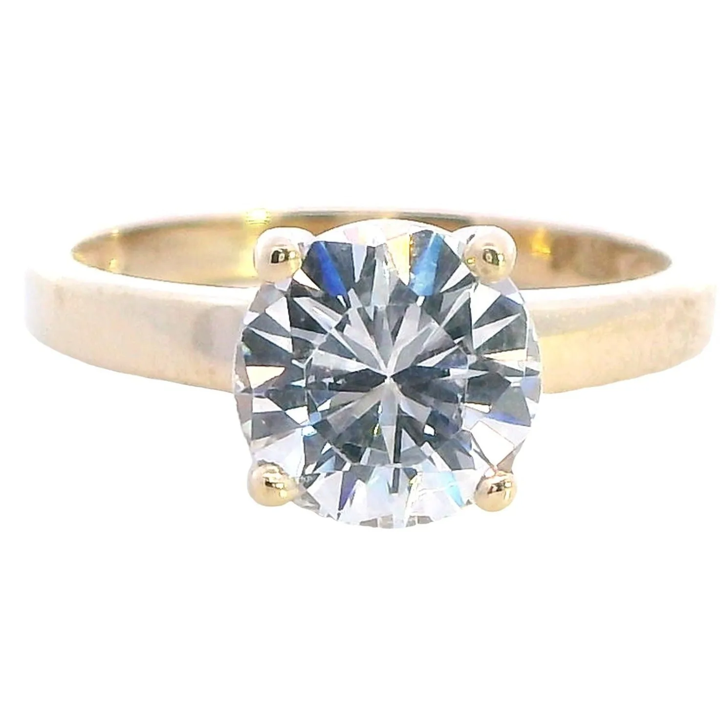 Exquisite 9ct Yellow Gold Cubic Zirconia Engagement Ring