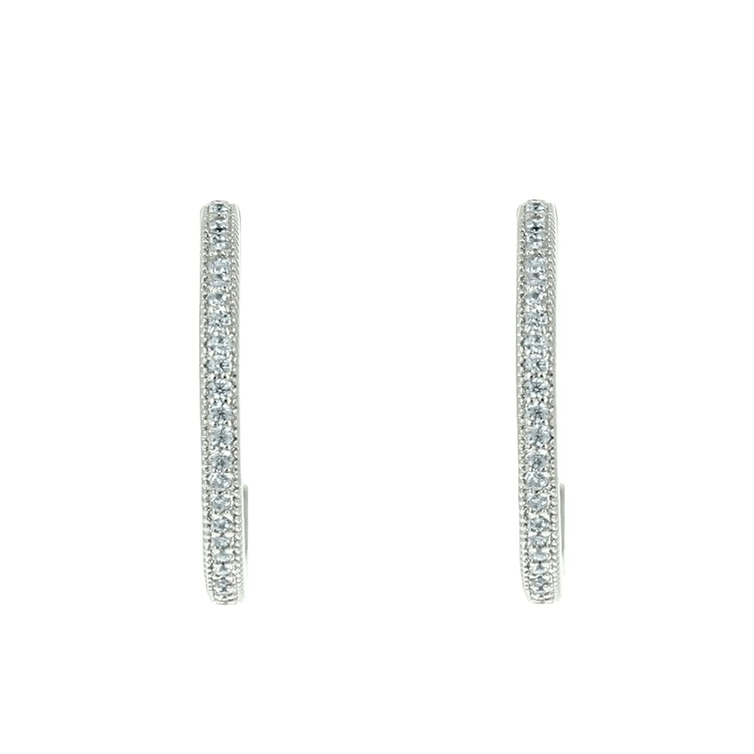 Fanny 20mm CZ Silver Hoop Earrings