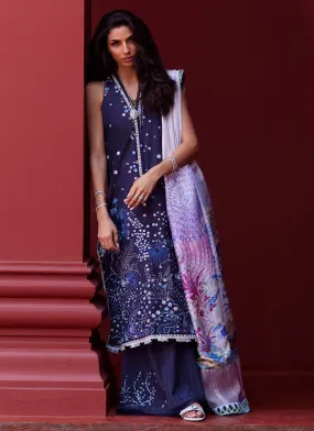 Farah Talib Aziz Suay Luxury Lawn Collection – Izea Blue