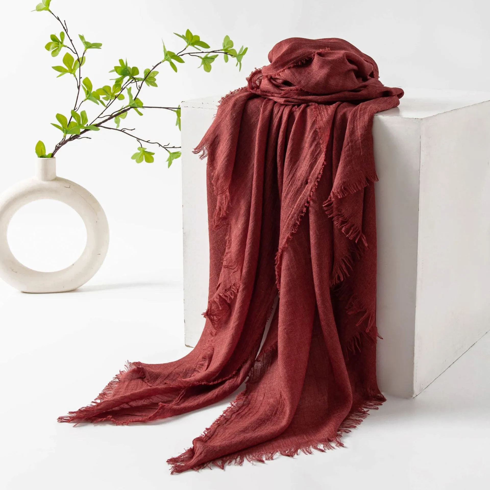 FH24-5559（2） Cotton and linen scarf scarf  winter scarf