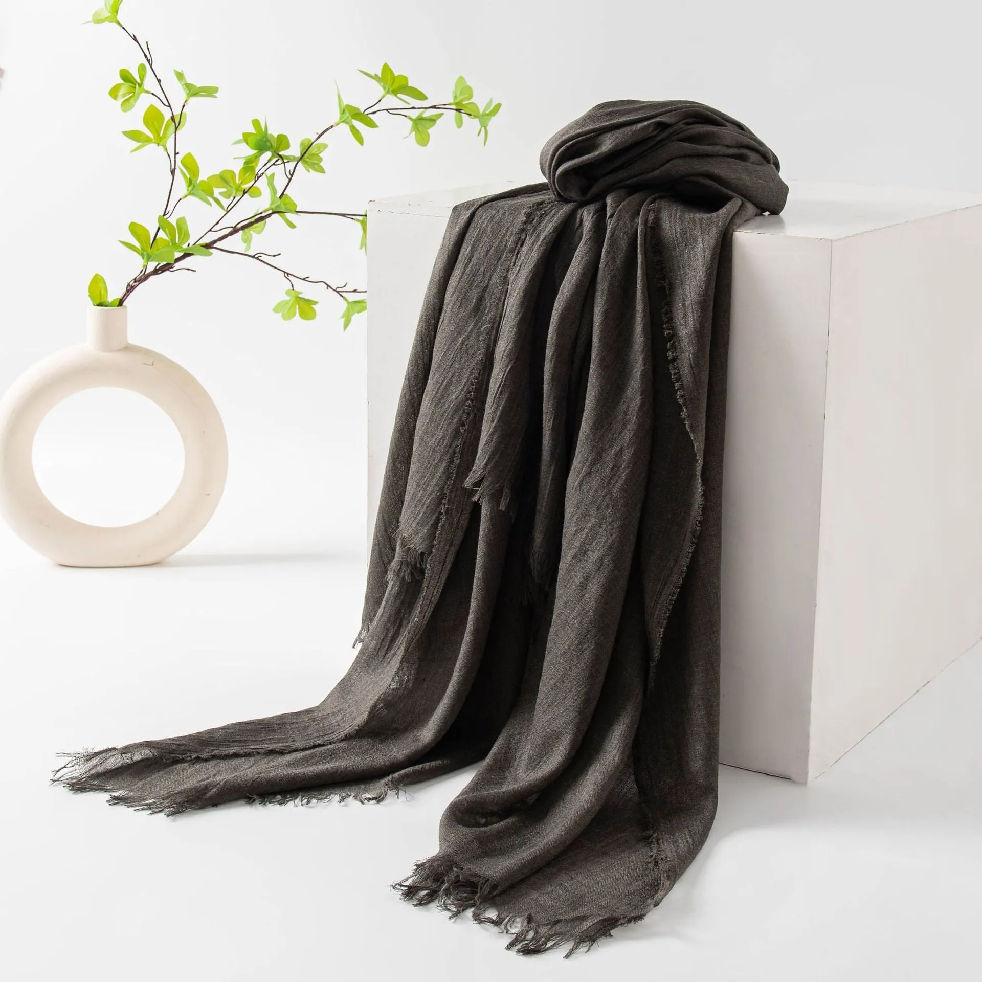 FH24-5559（2） Cotton and linen scarf scarf  winter scarf