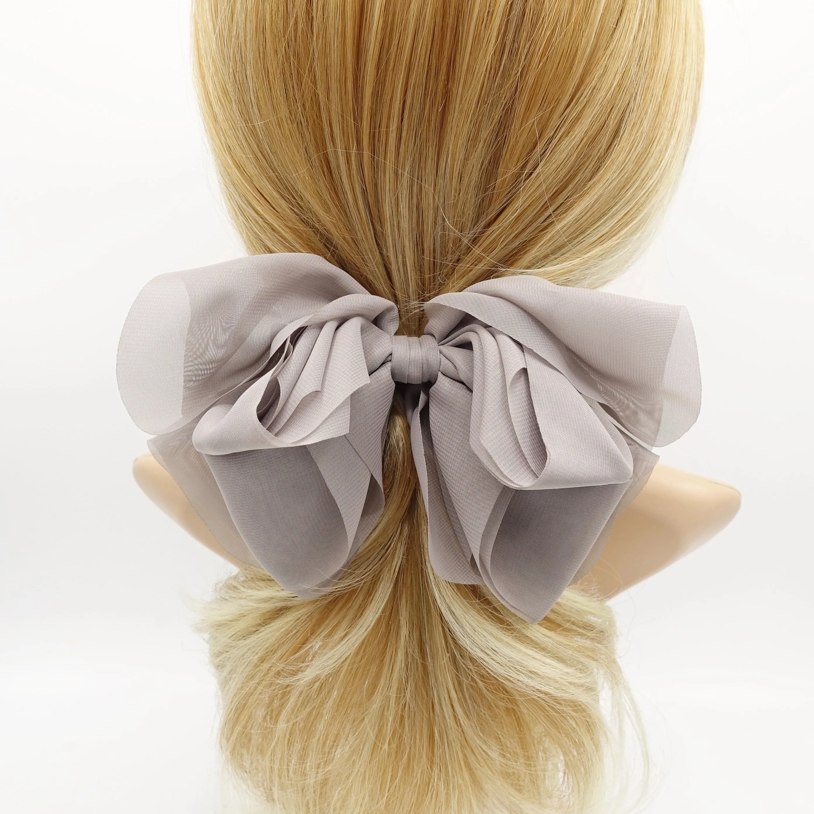 floppy hair bow chiffon multi layered bow women hair accessory