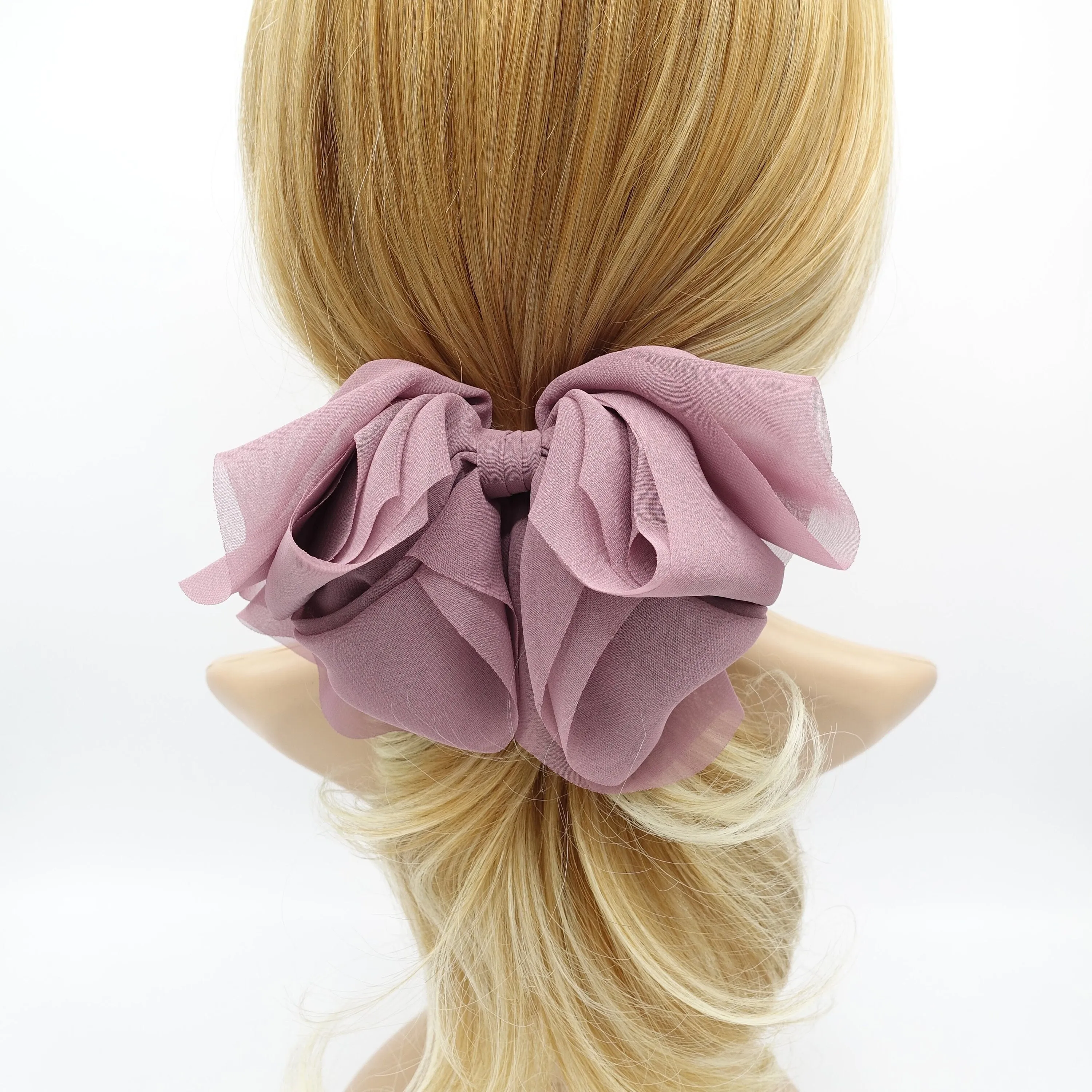 floppy hair bow chiffon multi layered bow women hair accessory