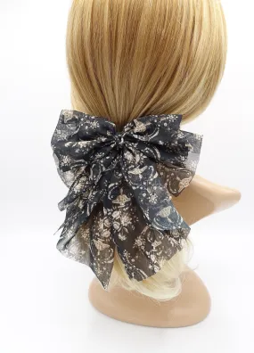 floral hair bow, paisley hair bow, floral paisley hair bow for women