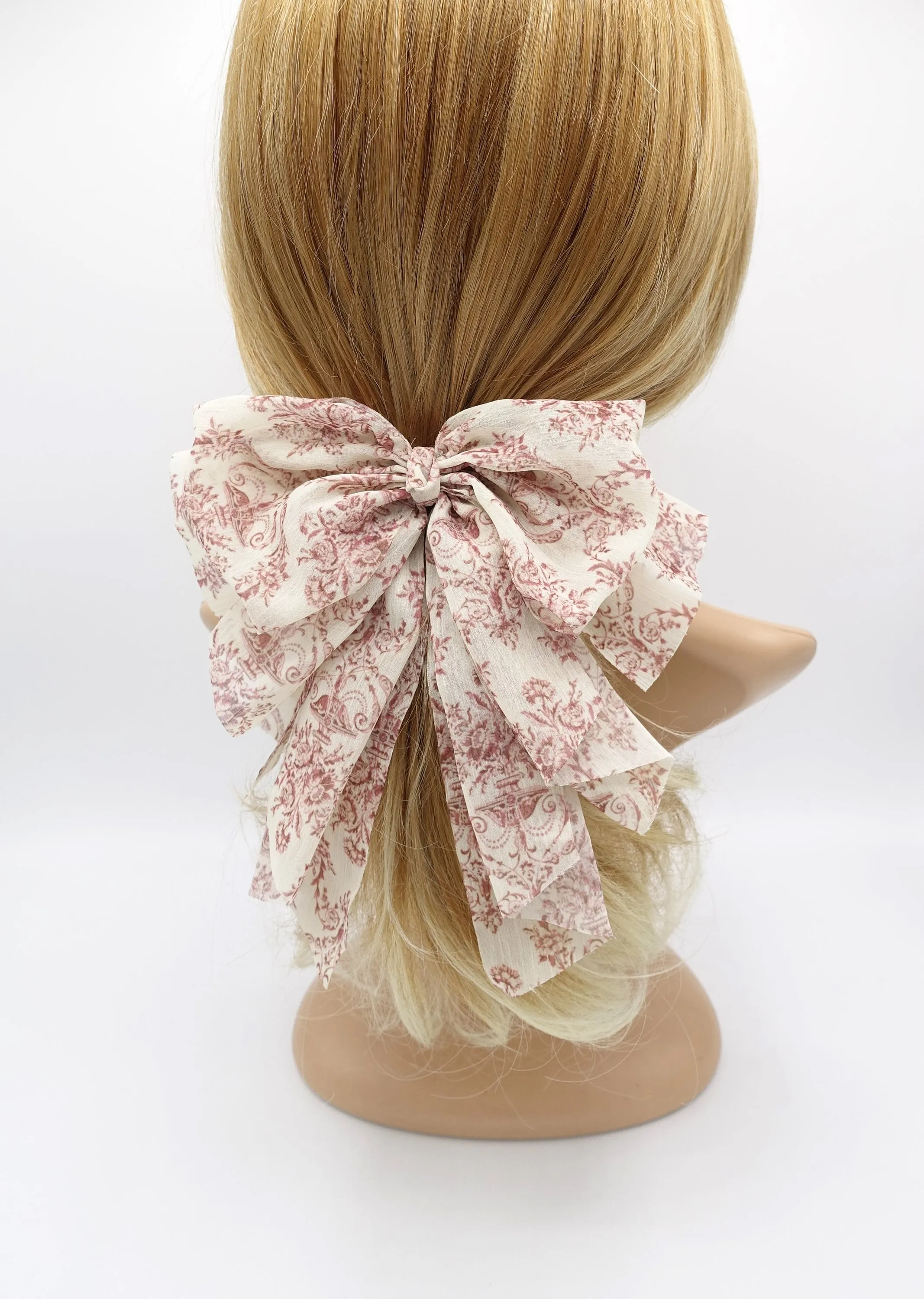 floral hair bow, paisley hair bow, floral paisley hair bow for women