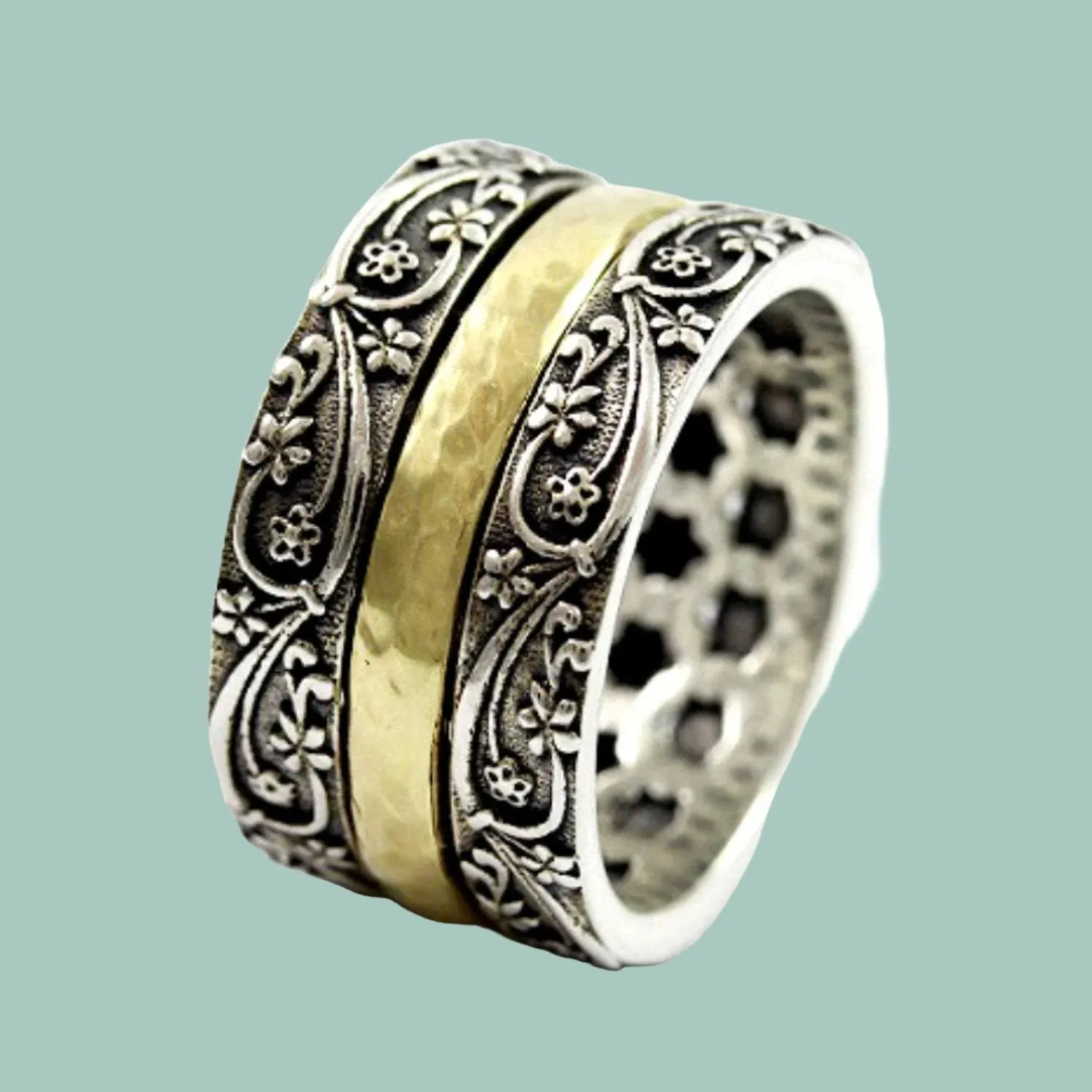 Floral rings for ladies engagement ring band silver gold