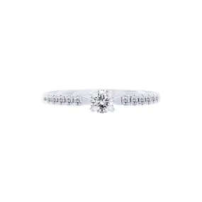 Forevermark Trellis Setting Engagement Ring with Diamond Band, 0.20 carat center