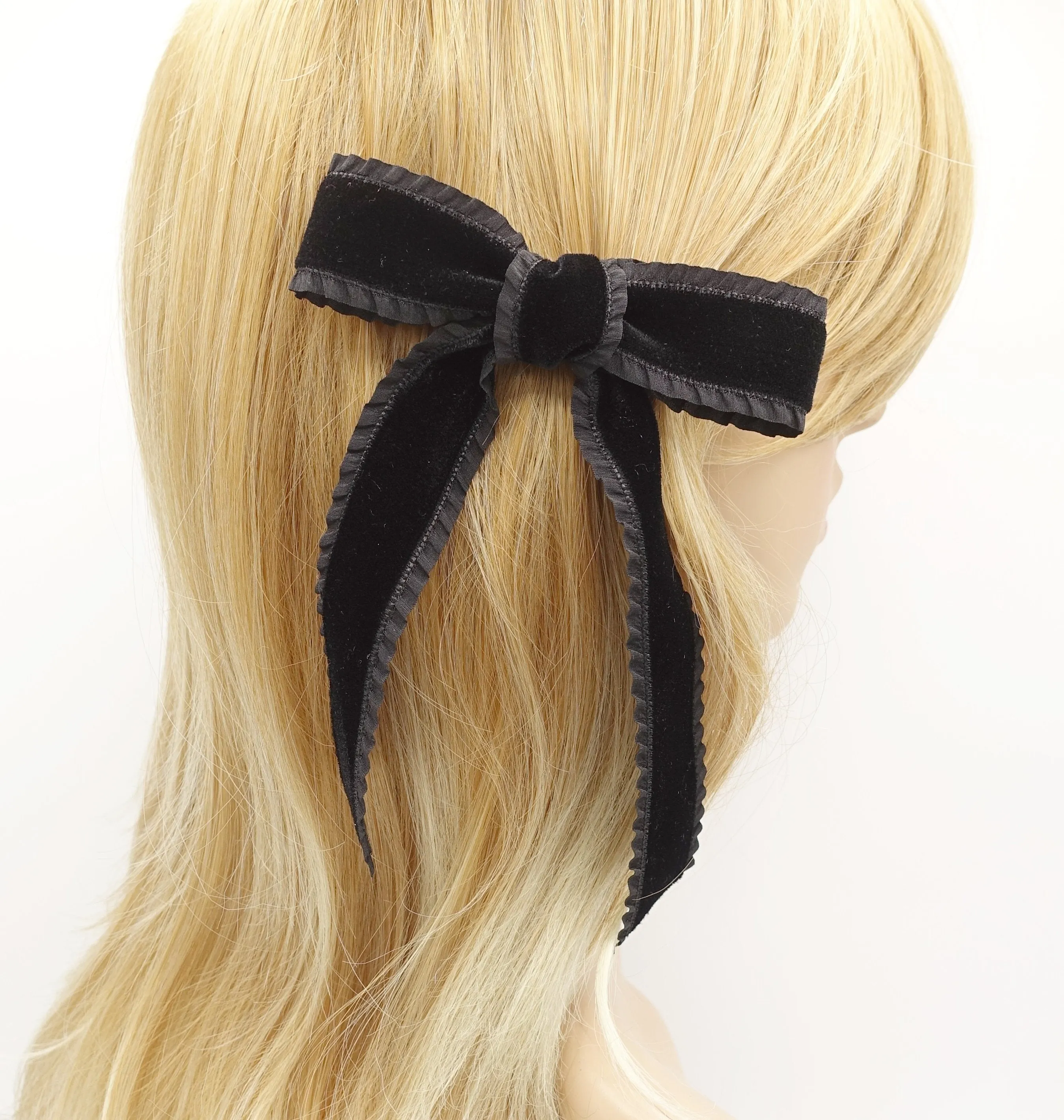 frill velvet hair bow  VS-202701