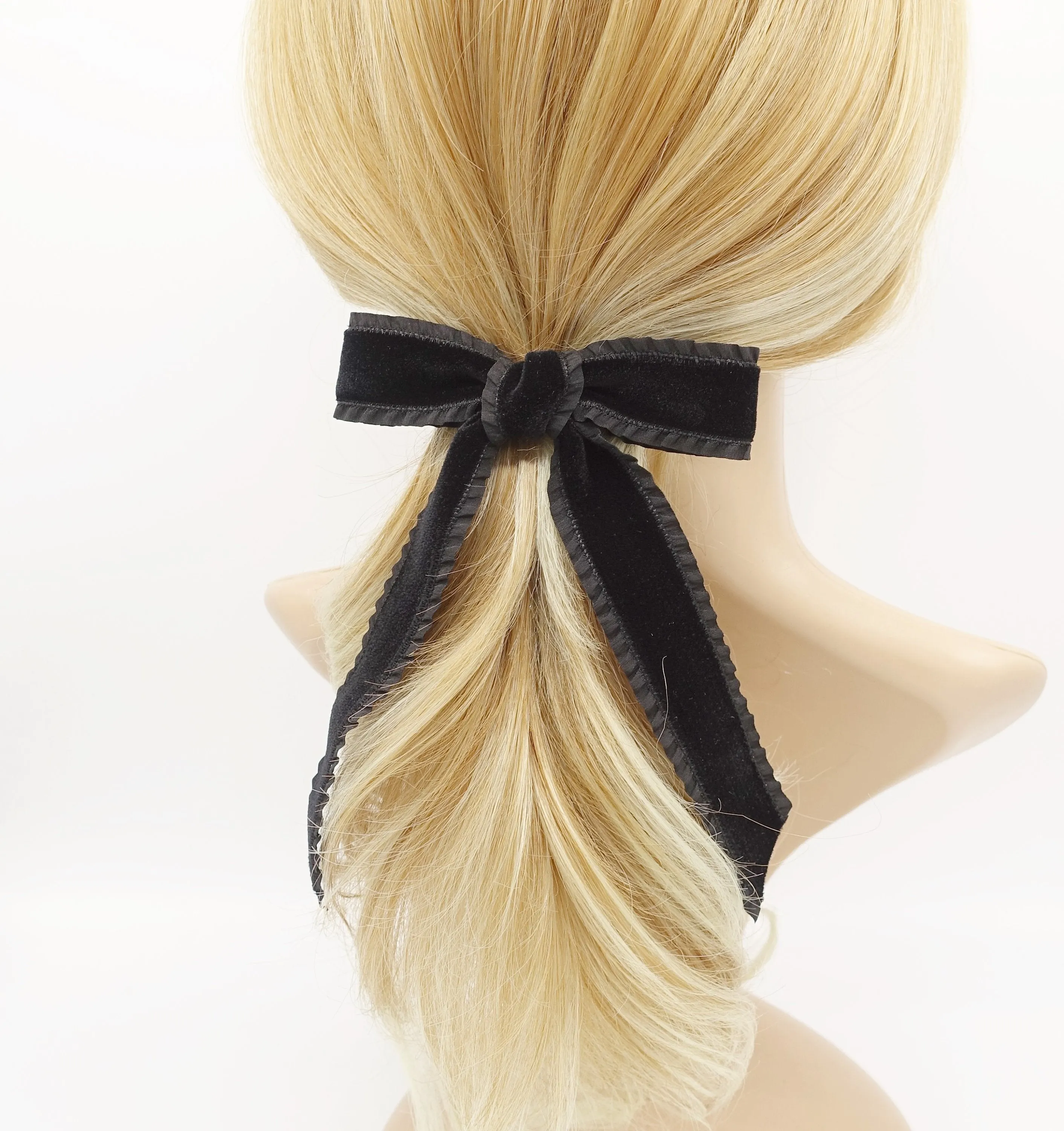 frill velvet hair bow  VS-202701