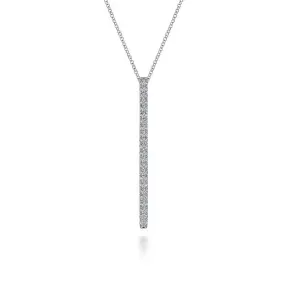 Gabriel 14K White Gold Diamond Bar Pendant Necklace NK6581W45JJ