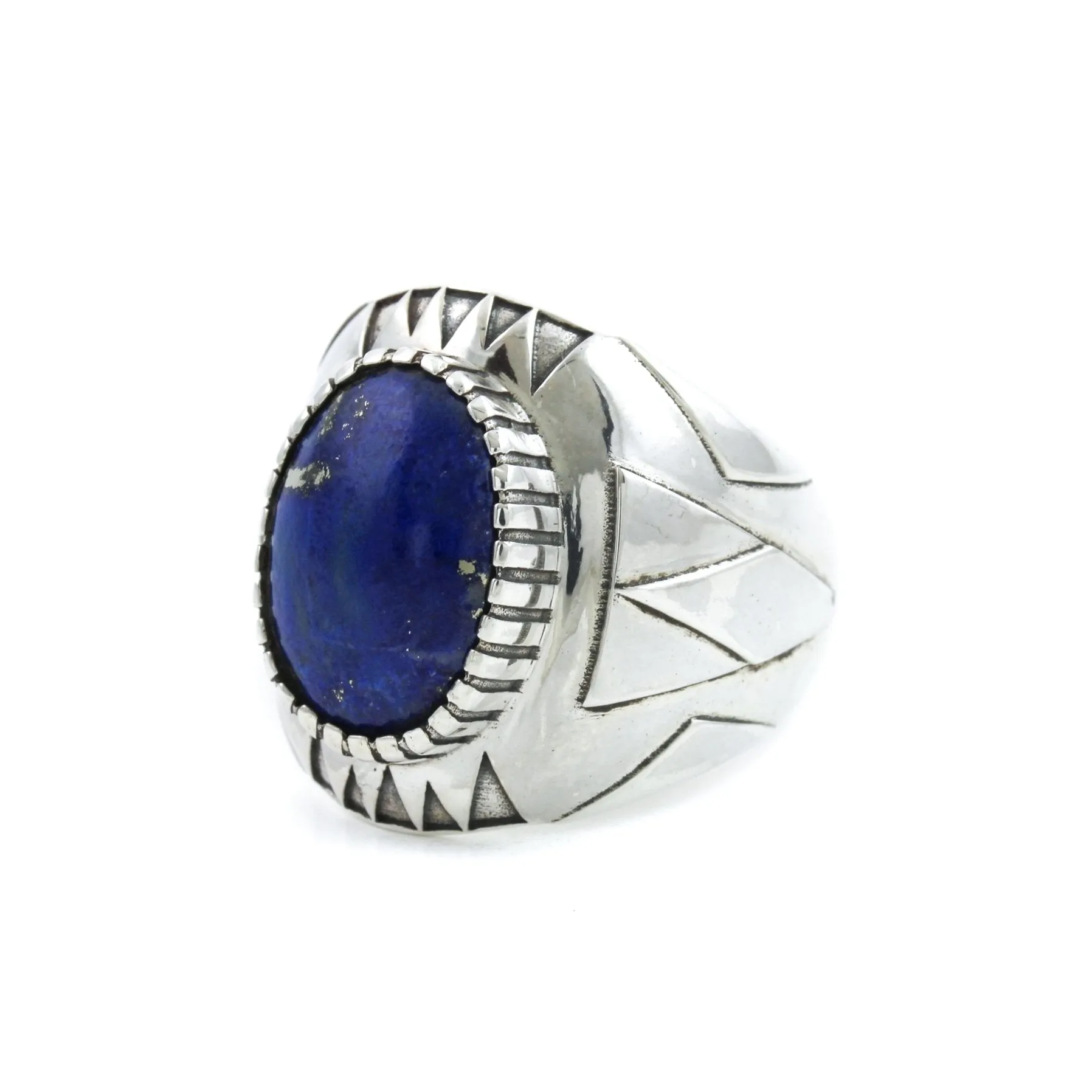 Geometric "Delta Δ" Ring x Lapis Lazuli