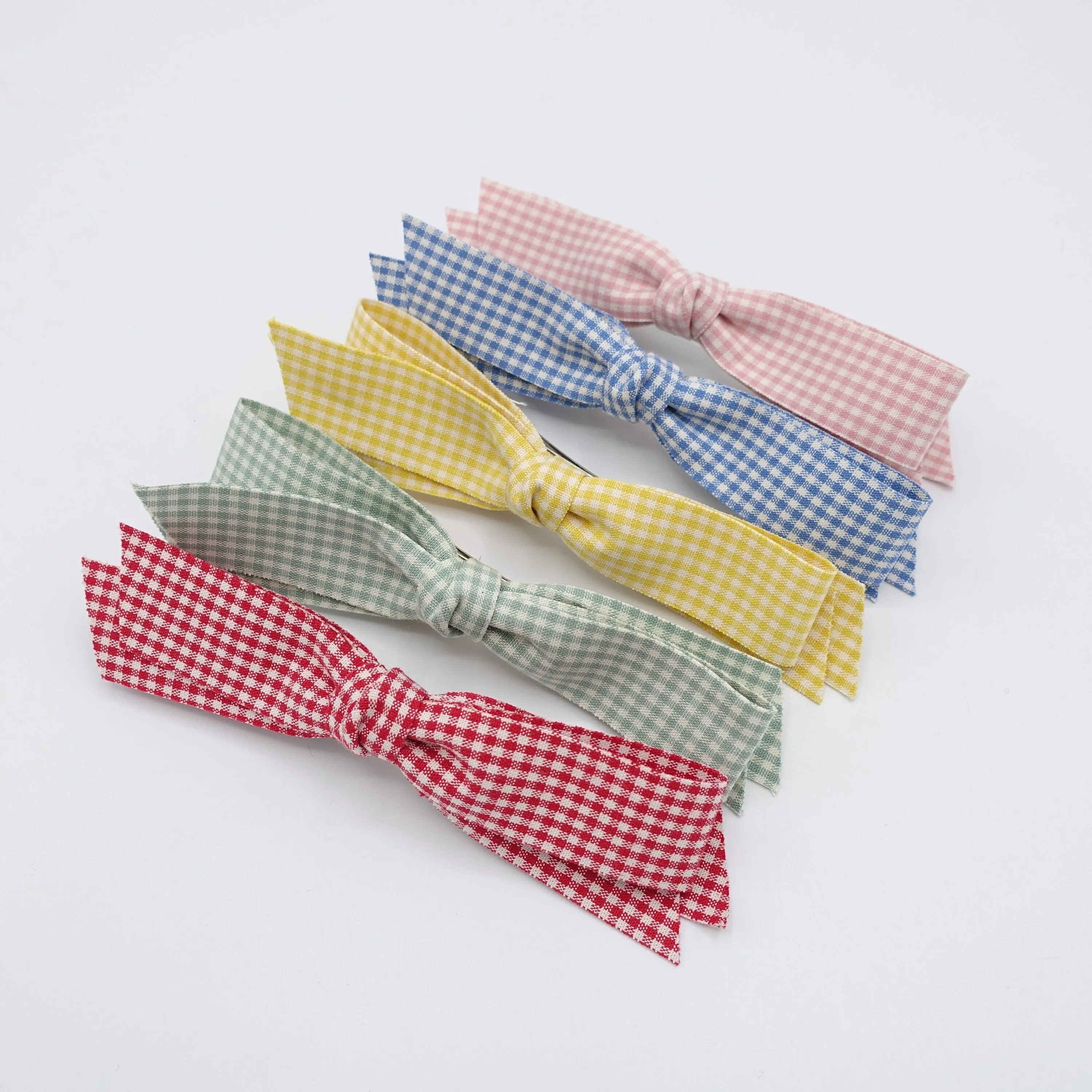 gingham straight hair bow casual hair accessory for women