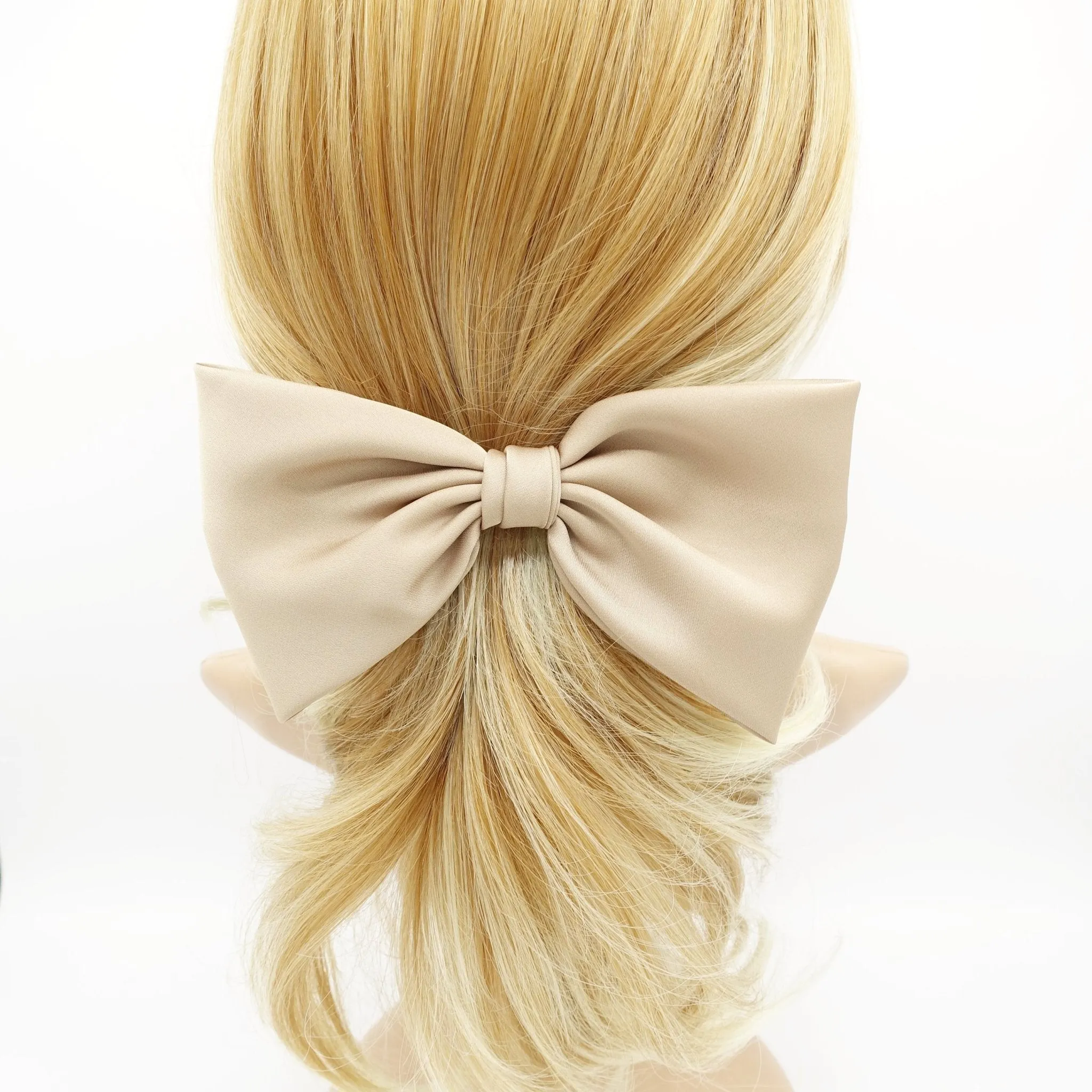 glossy basic satin hair bow women hair accessory