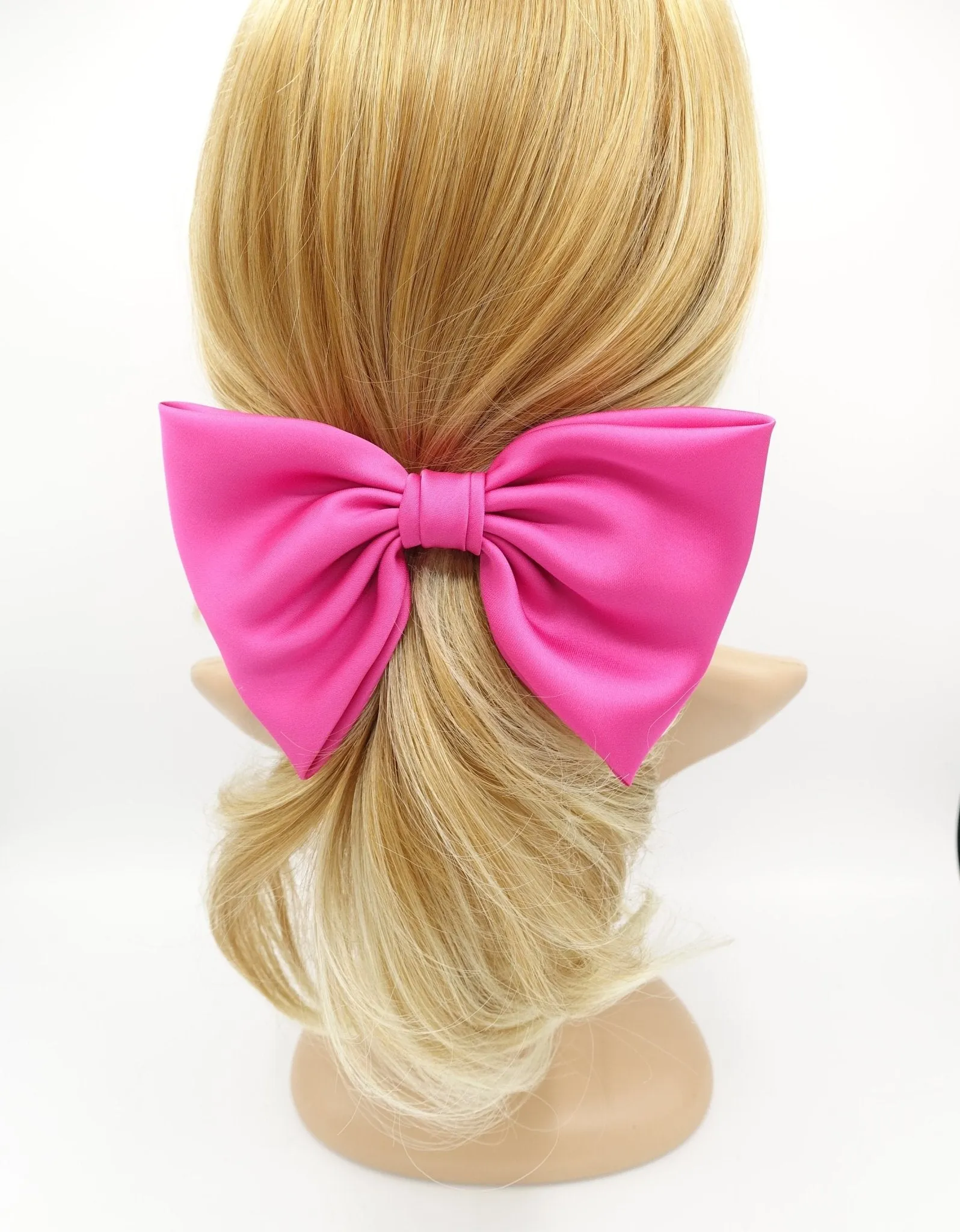 glossy basic satin hair bow women hair accessory