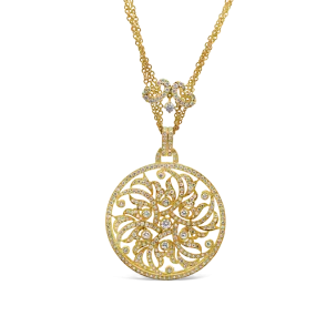 Gold & Diamond Disc Style Necklace