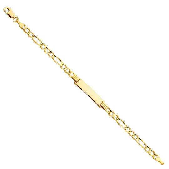 Gold ID Bracelet Figaro Link 4MM Model-AB0101