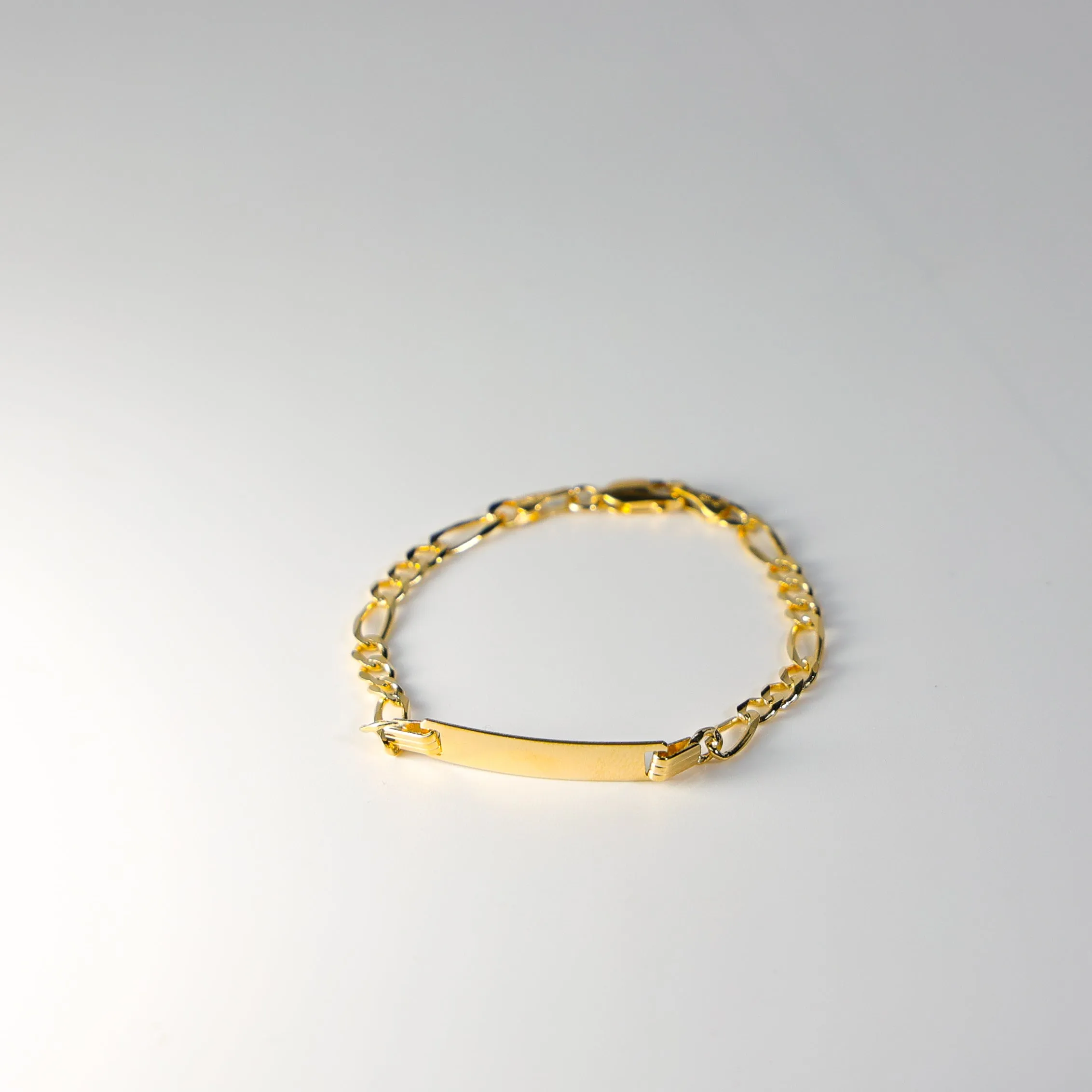 Gold ID Bracelet Figaro Link 4MM Model-AB0101