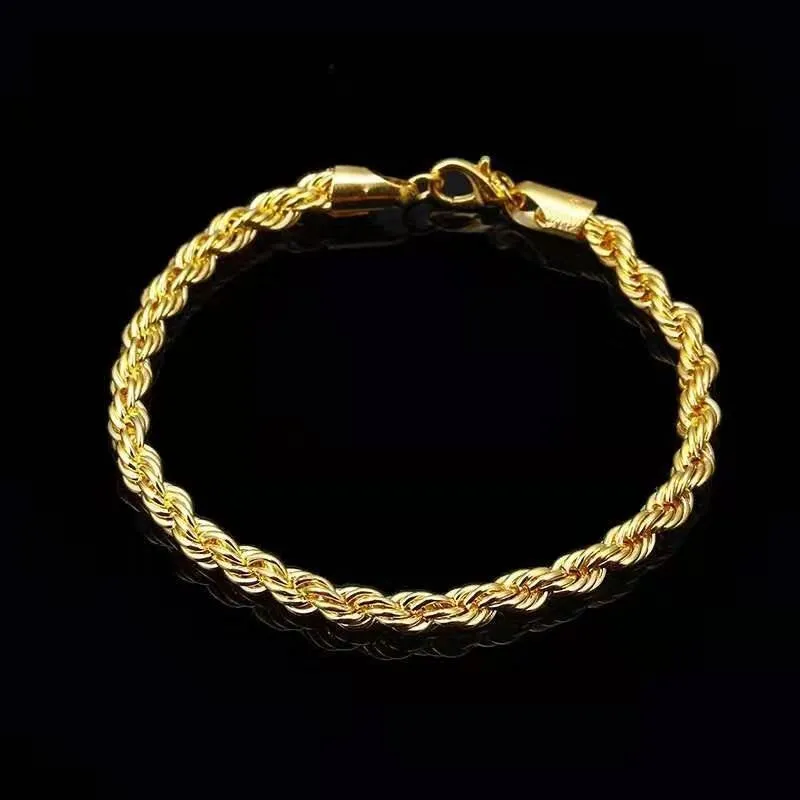 Gold Silver Black Rope Chain Bracelet, Chunky Twisted Bracelet, Thick Rope Chain, Twist Bracelet, Rope Bracelet, Minimal Rope Bracelet