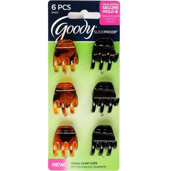 GOODY - Slide Proof Half Claw Clips Small - 6 Clips