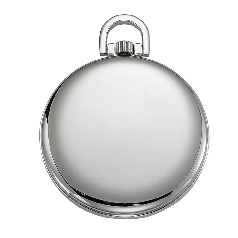 Gotham Men's Silver-Tone Slim Railroad 24 Hour Open Face Quartz Pocket Watch # GWC15029SBK