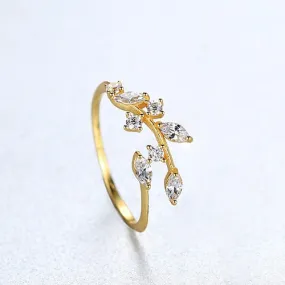 Handmade Olive Leaf Rings for Women Exquisite Adjustable Ring