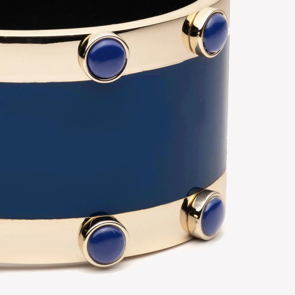 INLAID CABOCHON CUFF - LAPIS LAZULI