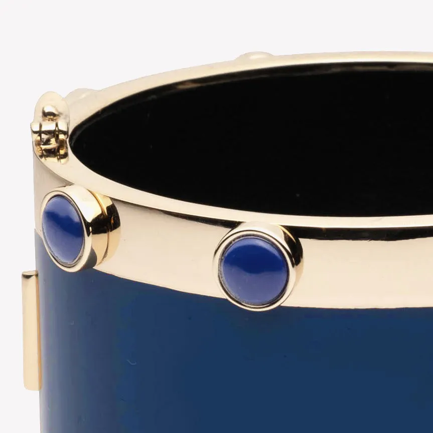 INLAID CABOCHON CUFF - LAPIS LAZULI