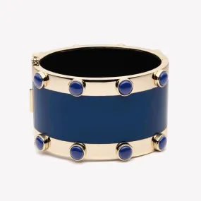 INLAID CABOCHON CUFF - LAPIS LAZULI